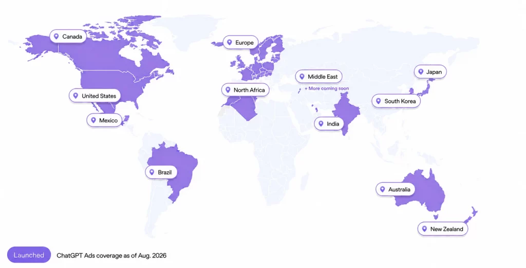 chatgpt ads pelo mundo