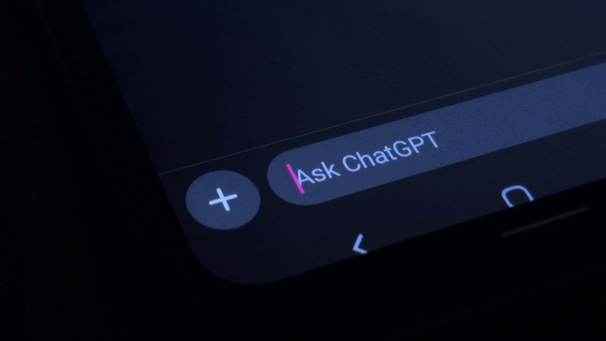 Tela do ChatGPT com campo de mensagem aberto em uma interface escura.