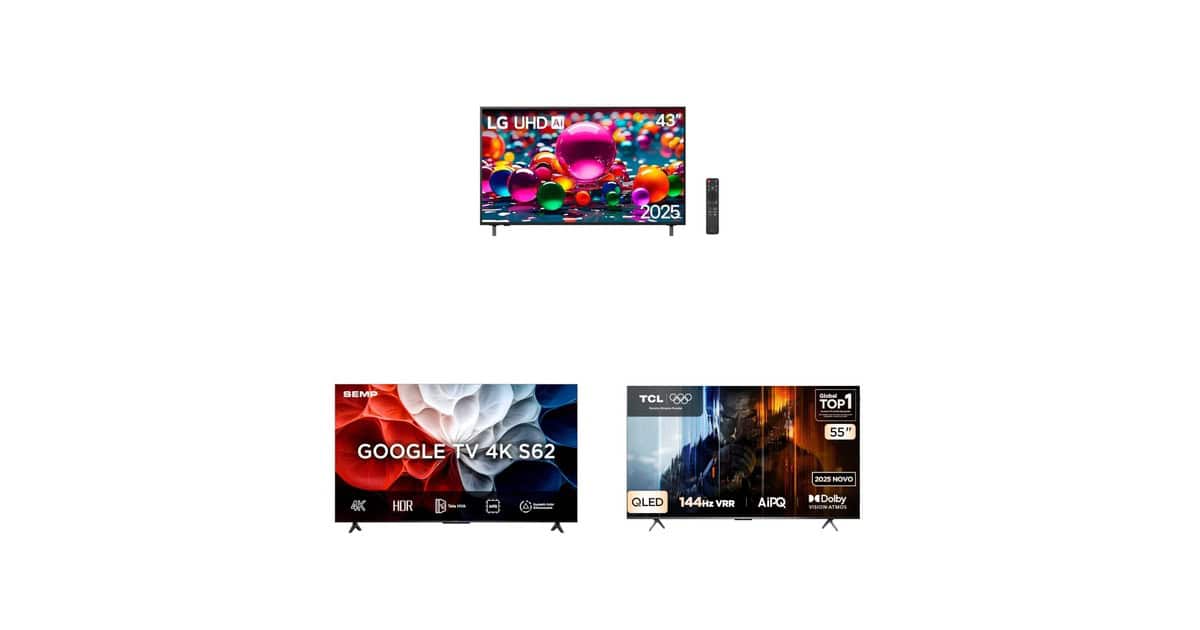 Hora de renovar a sala: Smart TVs 4K em promoção na Amazon