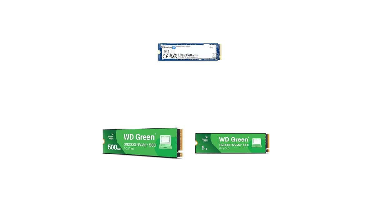 SSD Kingston NV3 e WD Green SN3000 lado a lado