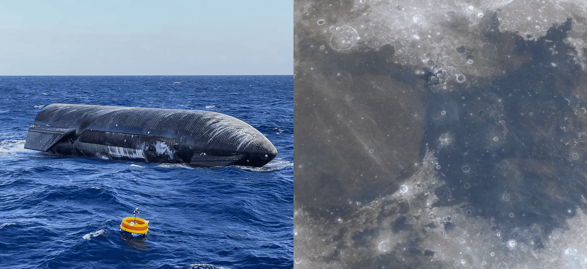 Imagens Astronômicas da Semana: Starship flutuando e os belos mares lunares