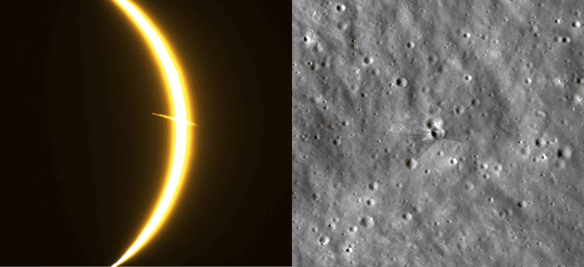 Possível meteoro e nova cratera nas Imagens Astronômicas da Semana