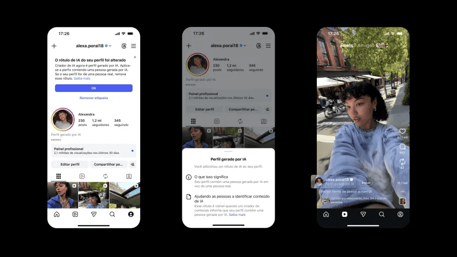 Exemplo de como o Instagram vai rotular perfis de IA