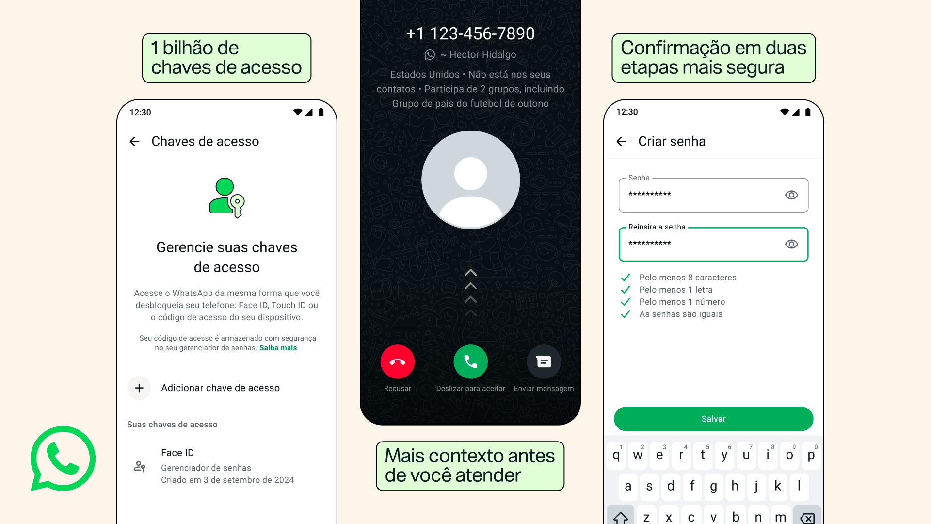 Chaves de acesso no whatsapp