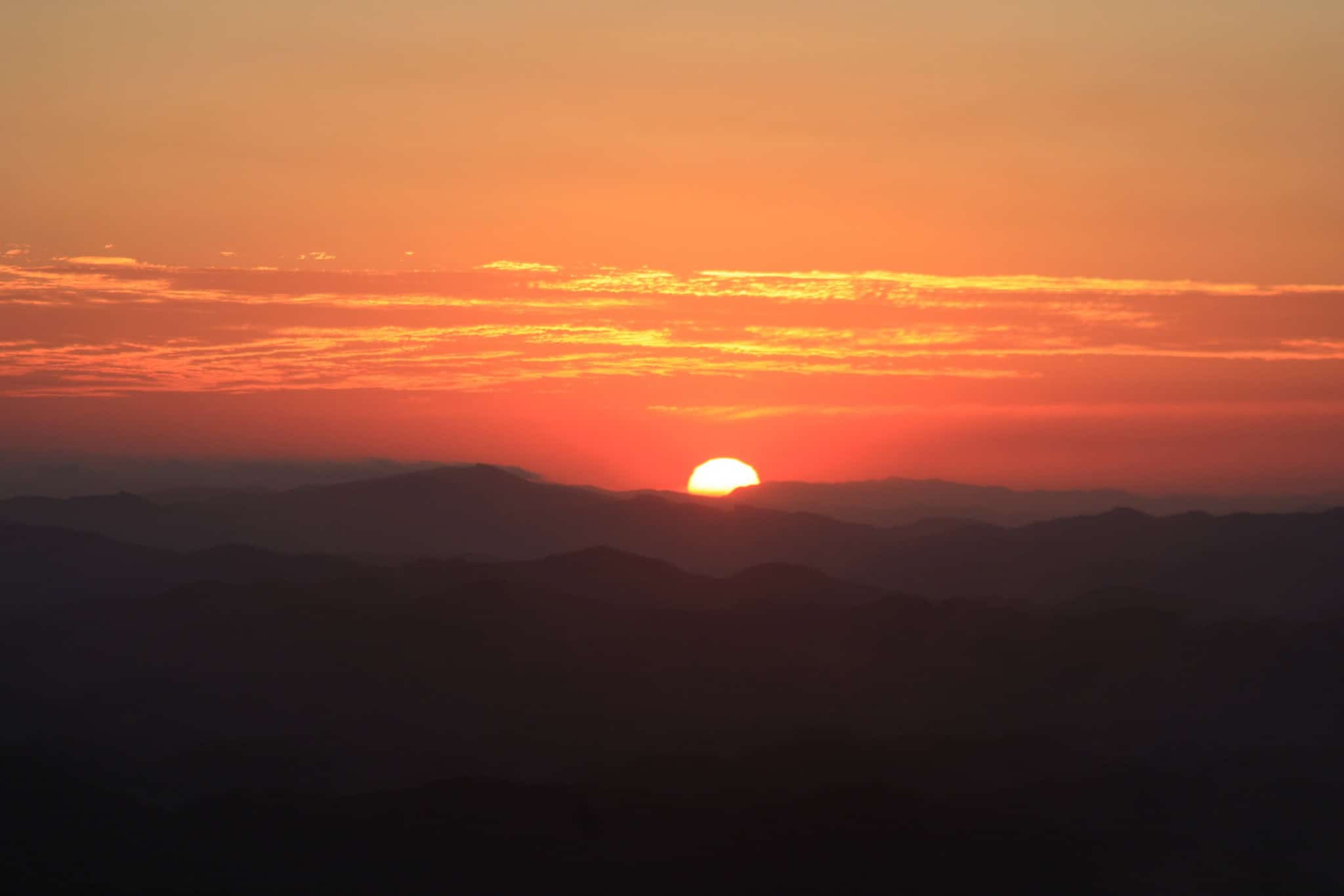 Por do sol no Pico do Corcovado de Ubatuba