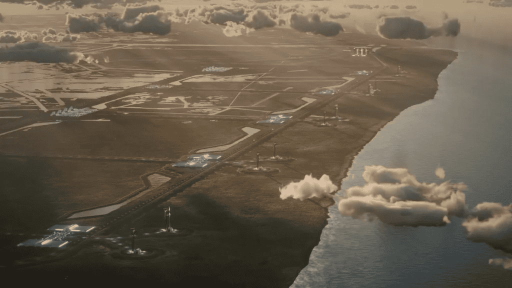 Ilustração do local planejado pela SpaceX para a Starbase Louisiana
