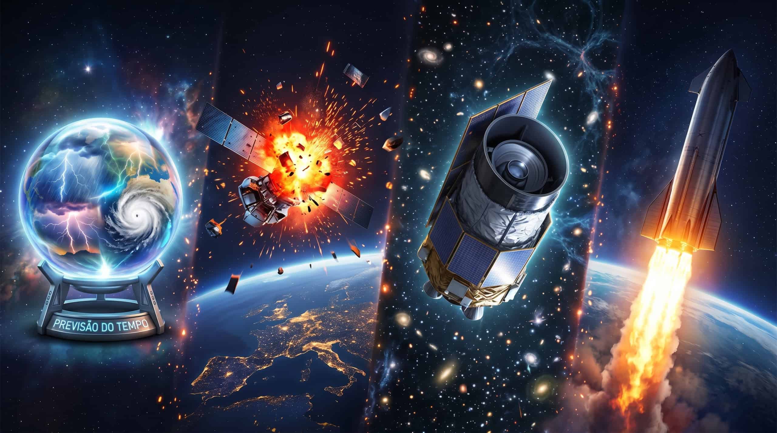 ‘Bola de cristal’ do tempo, explosão de satélite, futuro do Roman e Starship nos destaques da semana