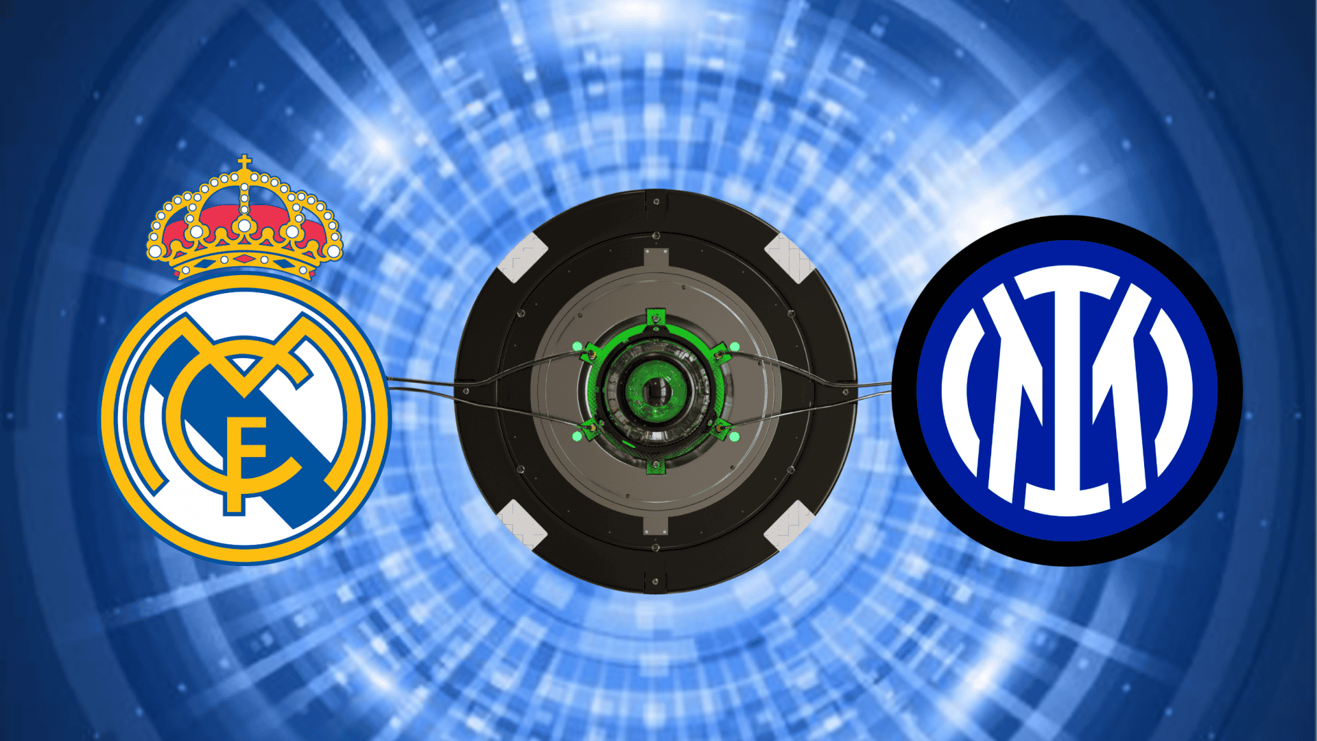 Escudos de Real Madrid e Inter de Milão