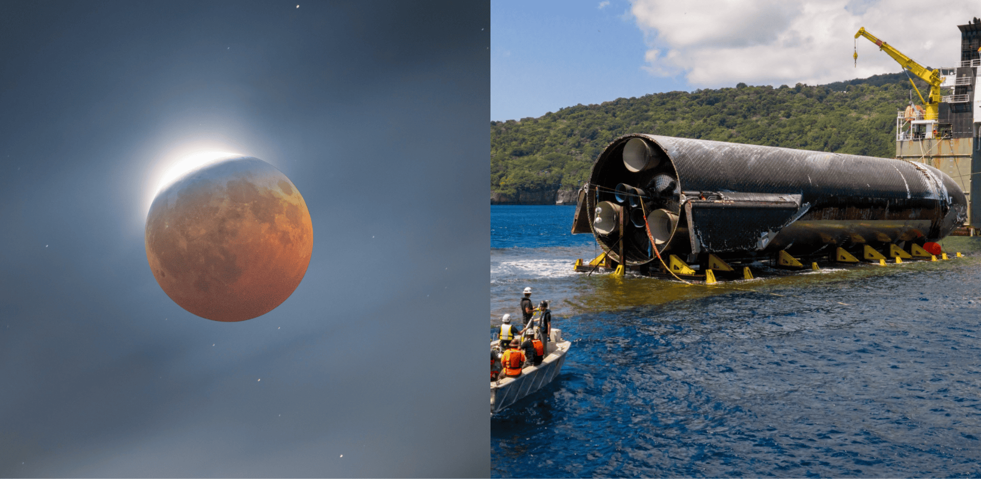 eclipse lunar e resgate starship