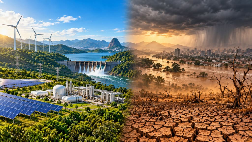 Os candidatos à presidência apresentam diferentes propostas para o setor energético e o enfrentamento dos impactos das mudanças climáticas no Brasil. – Crédito: Imagem gerada por IA