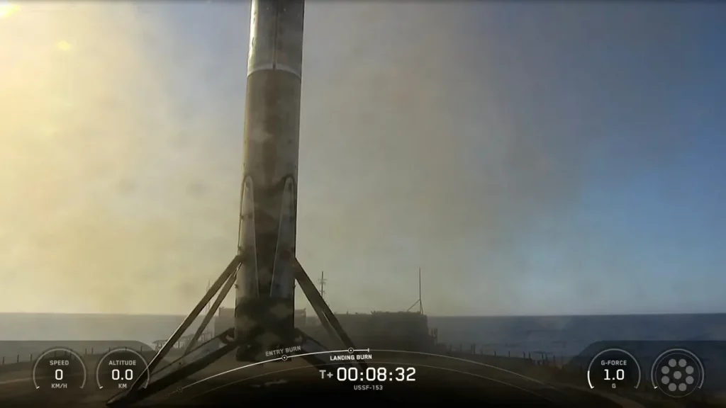 A trajetória da USSF-153 chamou atenção por coincidir com zonas usadas em lançamentos anteriores do Starlink Grupo 15. – Imagem: Divulgação/SpaceX