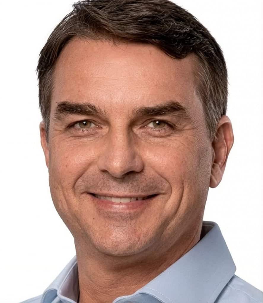 Flávio Bolsonaro, candidato à presidência do Brasil pelo PL – Foto oficial da candidatura registrada no TSE