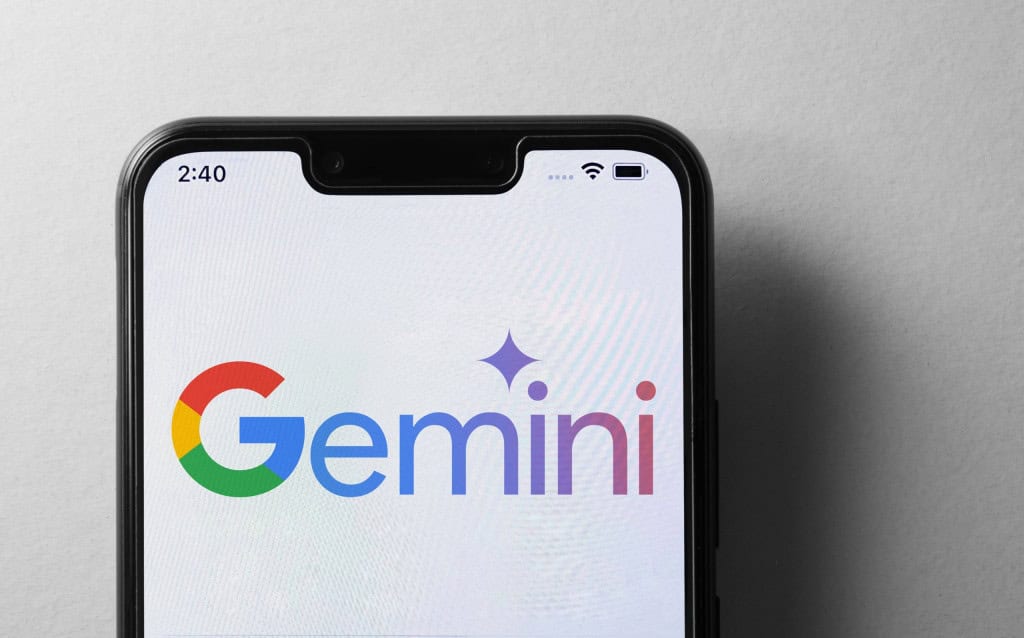 Logo do Gemini em um smartphone