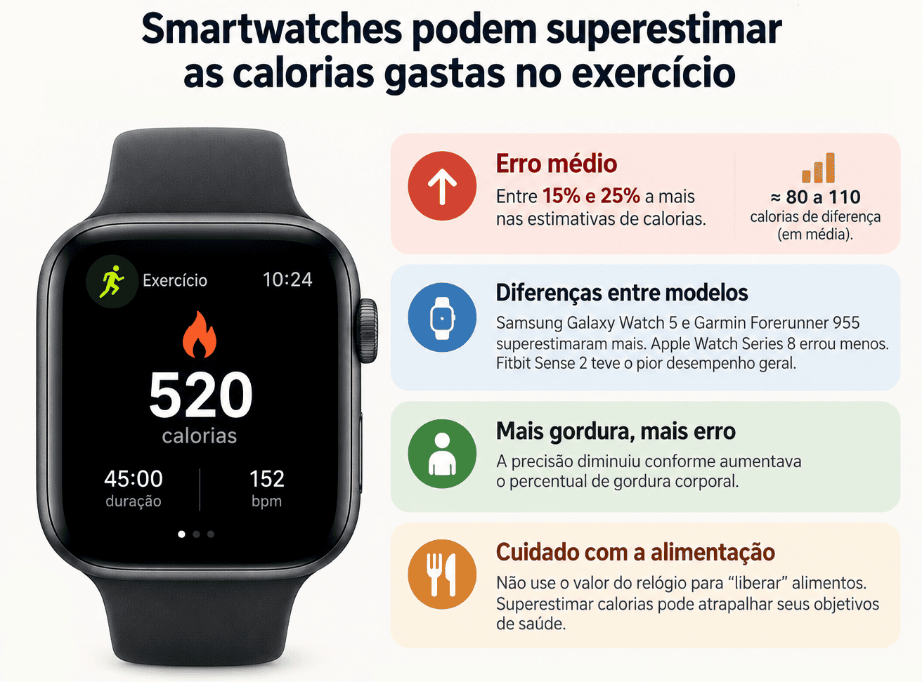 Você confia na marcação de perda calórica no seu smartwatch?