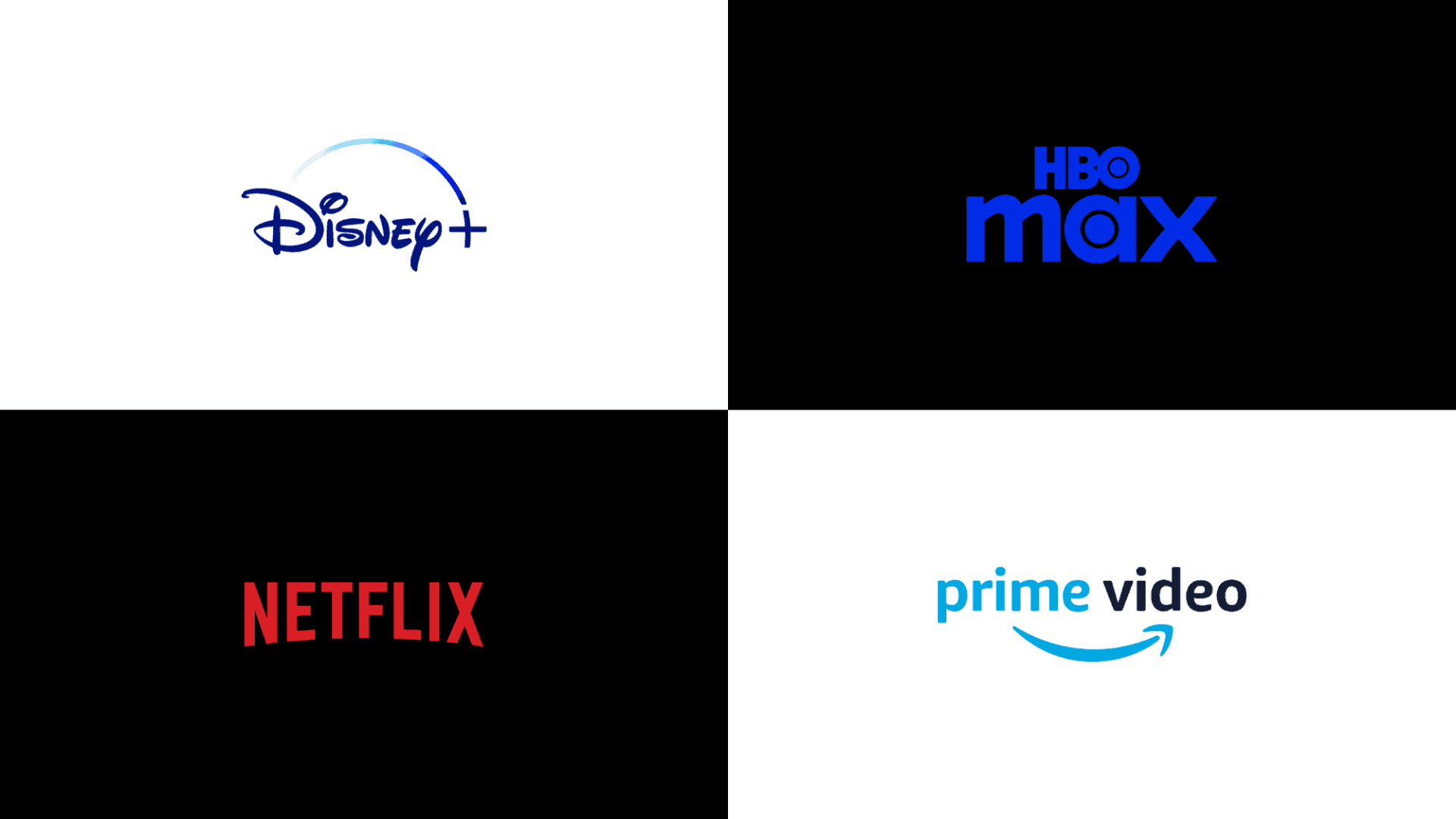 logos de disney+, hbo max, netflix e prime video