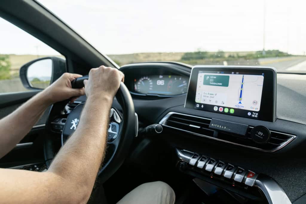 Central multimídia em um carro