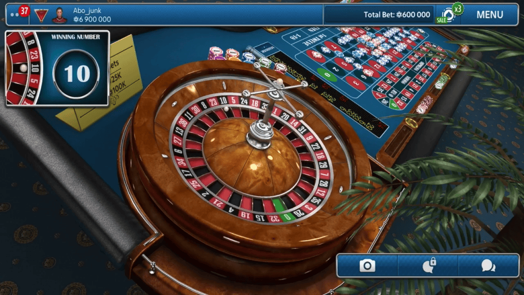 Captura de tela do jogo de roleta Casino Roulette: Roulettist, com mesa e roleta virtuais.