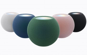 HomePod mini 2 em cinco cores: branco, azul, verde, rosa e meia-noite.