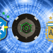 Escudos de Brasil e Argentina
