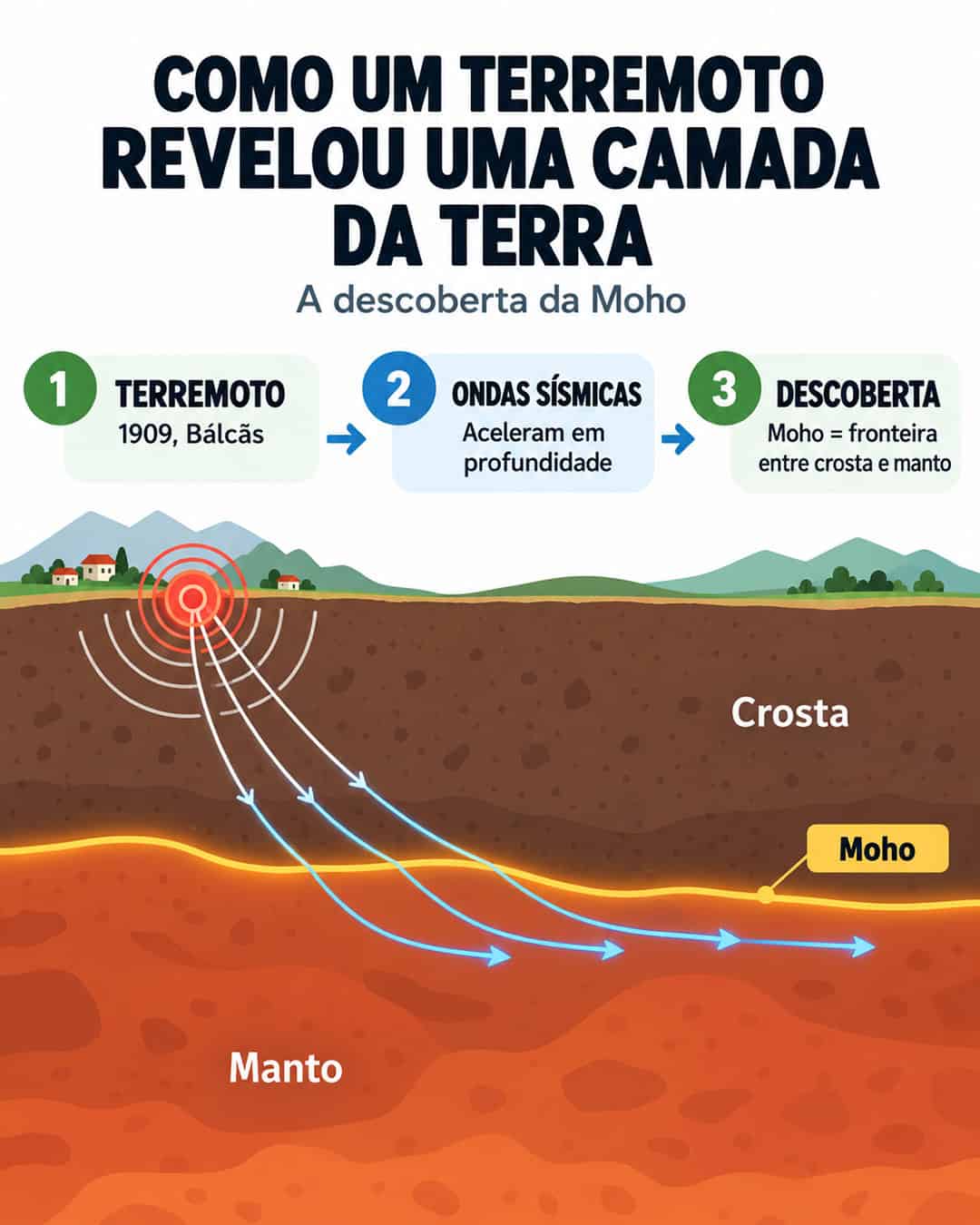 Um terremoto em 1909 revelou uma fronteira invisível entre camadas da Terra e revolucionou o conhecimento científico