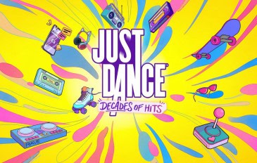 Capa de Just Dance: Decades of Hits com a Lyra e as seis eras do jogo