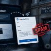 Ilustração de um formulário marcado como spam