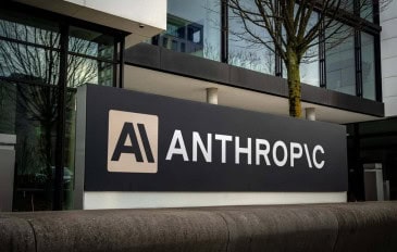 Logo da Anthropic na entrada de prédio