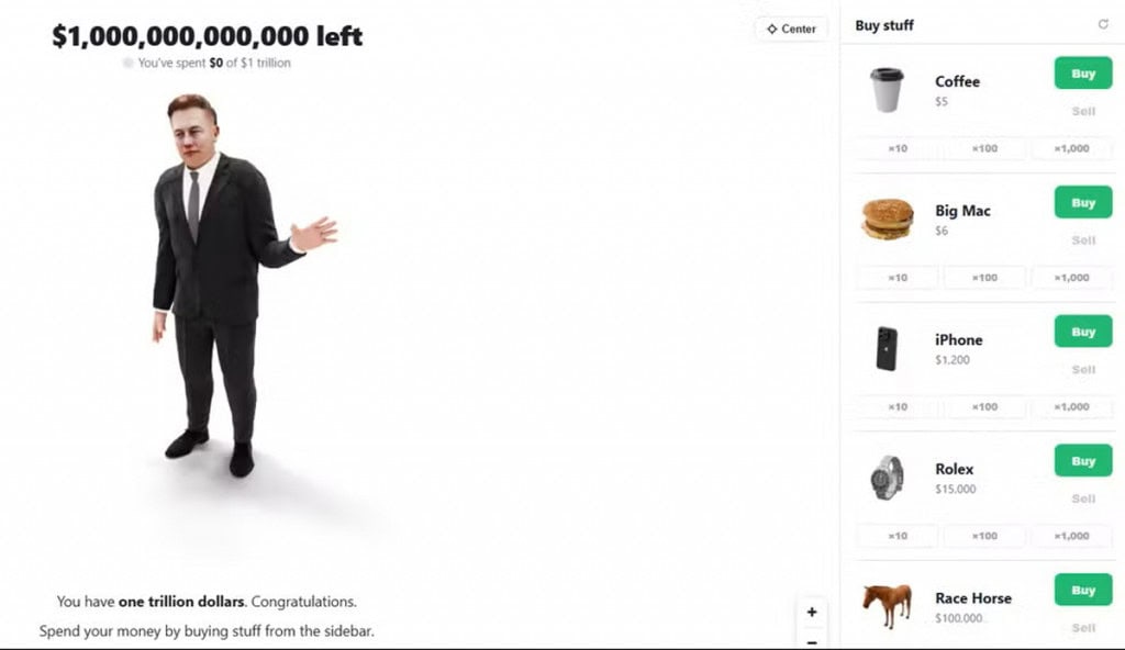 O joguinho transforma uma quantia difícil de imaginar em compras concretas, de iPhones a estádios de futebol americano. – Imagem: Reprodução/Wired