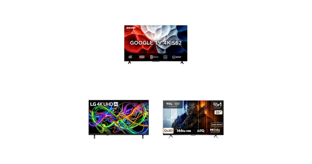 Quer renovar a sala? Confira uma seleção de Smart TVs 4K em promoção na Amazon