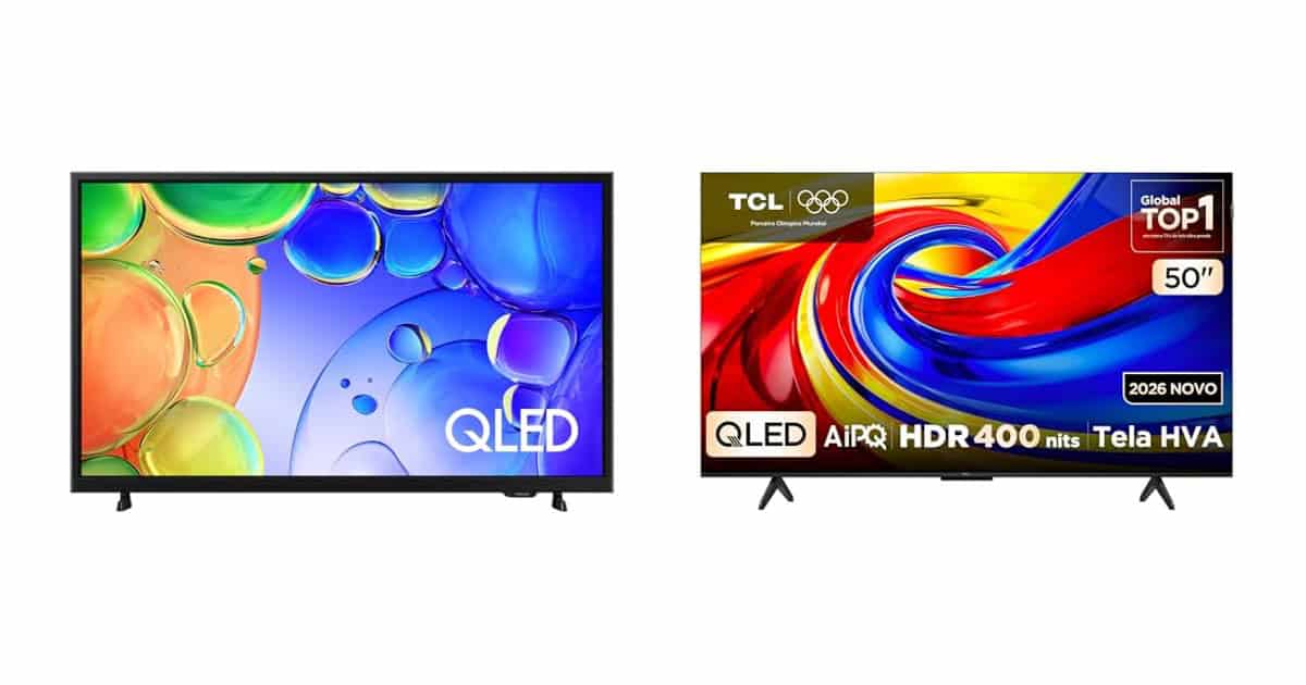 Amazon aplica descontos em modelos de televisores QLED da Samsung e da TCL