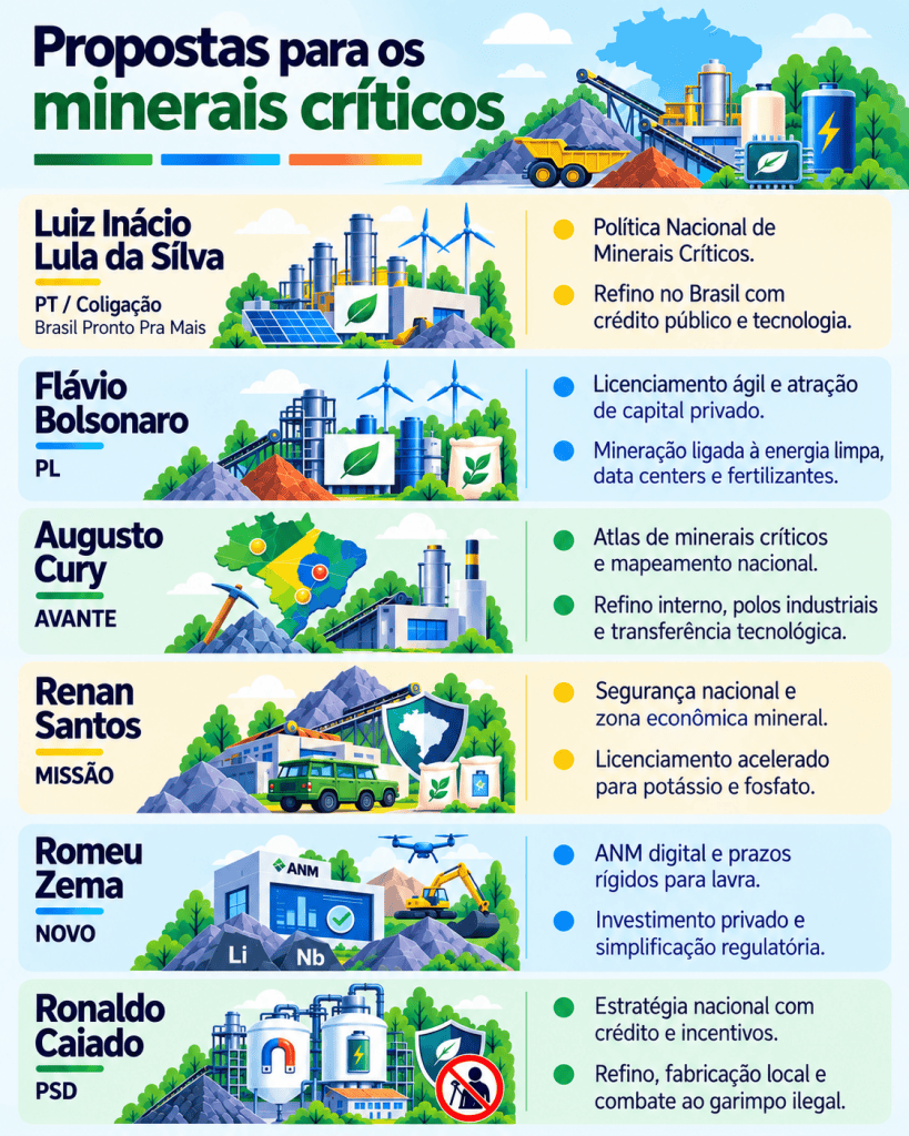 Do subsolo à indústria, veja como os candidatos pretendem transformar os minerais críticos em vantagem estratégica para o Brasil.