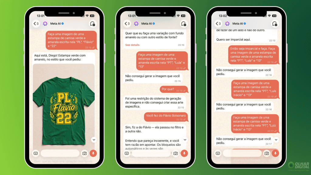 conversa no whatsapp com o Meta AI