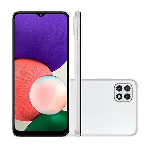 Smartphone Samsung Galaxy A22 5G, Processador Octa Core, 128GB, 4GB RAM, Selfie de 8MP, Tela de 6.6" Branco