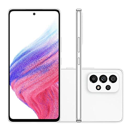 Smartphone Samsung Galaxy A53 128GB - Branco, 5G, Câmera Quadrupla 64MP + Selfie 32MP, RAM 8GB, Tela 6.5"