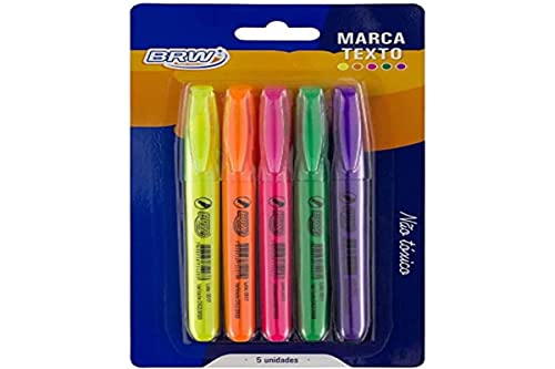 Imagem do produto Caneta Marca Texto Fluorescente Blister com 5 Cores, BRW