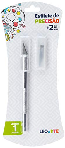 Imagem do produto Estilete Tipo Bisturi C/2 Laminas Extras Blister Leo&leo Leonora, Prata