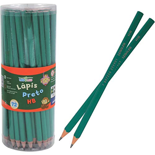 Imagem do produto Lapis Preto Sem Borracha e Corpo Verde - Sextavo Cx C/ 72 Unid. Leonora, Preto, pacote de 72