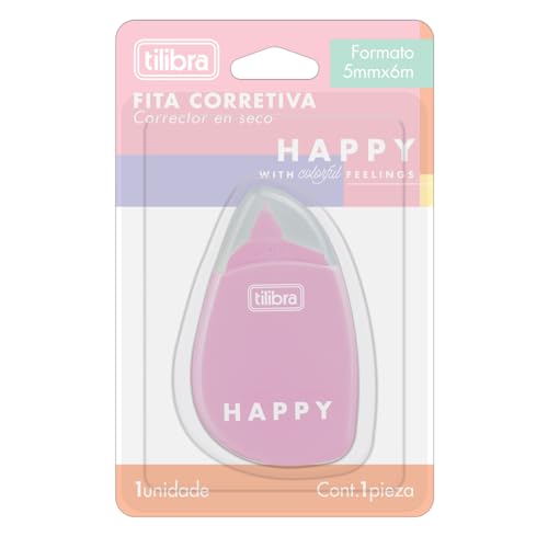 Imagem do produto Tilibra - Corretivo em Fita 5mmx6m, Happy, Cores Sortidas