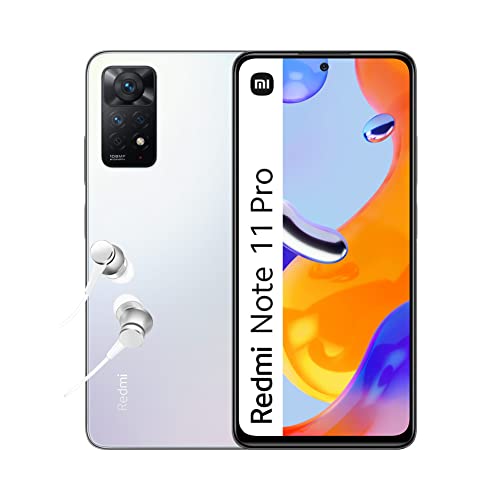 Xiaomi Redmi Note 11 Pro 4G Volte 128 GB + 6 GB desbloqueado de fábrica 6,67 "108 MP modo noturno da câmera (não Verizon Sprint Boost Cricket Metro At&T) + (com pacote de carregador de carro rápido) (branco polar)