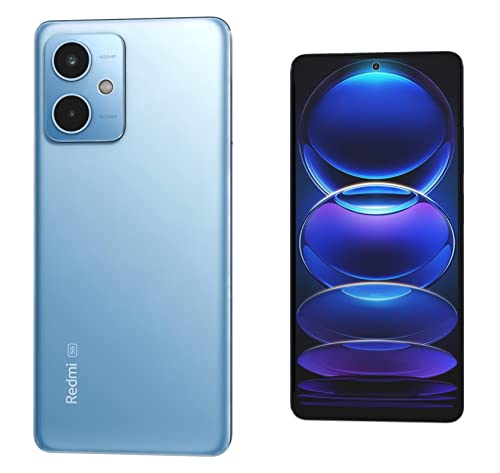 Xiaomi Redmi Note 12 5G (128 GB + 6 GB) desbloqueado de fábrica 6,7 polegadas 48 MP câmera tripla (apenas T-Moble/Tello/Mint USA Market) + extra (com pacote de carregador rápido de carro) (azul misto)