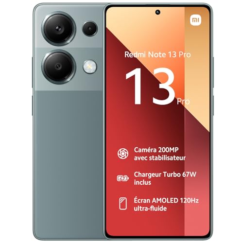 Smartphone Xiaomi Redmi Note 13 Pro 4G 12+512GB, MediaTek, Helio G99-Ultra, Câmera 200MP OIS, Carregamento Turbo 67W, Tela AMOLED 6.67 ", NFC, Versão Global (Green)