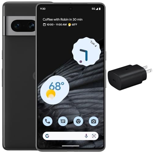 Google Pixel 7 Pro 5G (128 GB, 12 GB) AMOLED de 6,7 polegadas, câmera 4K 50 MP (modelo dos EUA totalmente desbloqueado para Verizon, T-Mobile, AT&T, Global) (com carregador rápido de 25 W, Obsidiana)
