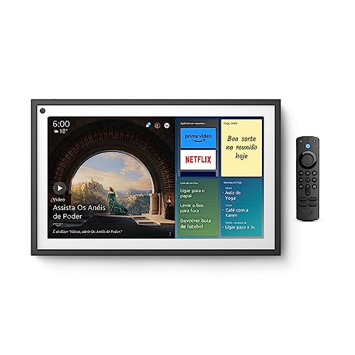 Echo Show 15: Smart Display Full HD de 15,6" com Alexa e experiência Fire TV | Streaming, organização e casa inteligente | Controle remoto incluso