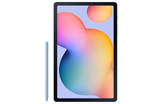 SAMSUNG Tablet Galaxy Tab S6 Lite 10,4 polegadas 128GB Android, tela LCD, S Pen incluída, design fino de metal, alto-falantes duplos AKG, câmera traseira de 8MP, bateria de longa duração, versão dos EUA, 2022, azul angorá