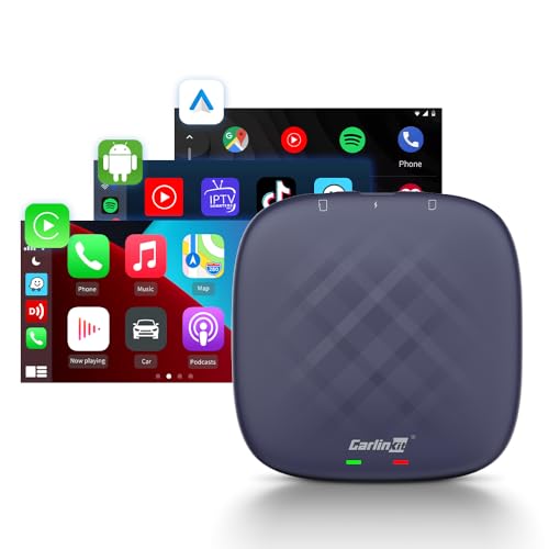 Imagem do produto Adaptador sem fio CarlinKit AI Box para Android Auto e CarPlay: Sistema Android 13.0, Chip de 8 núcleos QCM6125/8+128GB/4G/Netflix/YouTube