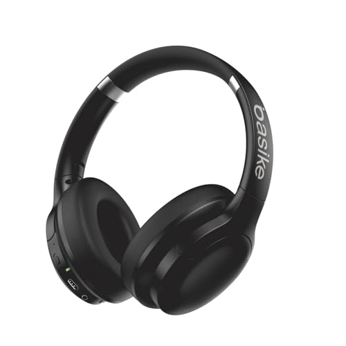 Imagem do produto Basike Fone de Ouvido Bluetooth, ANC Cancelamento de Ruído Ativo Headphone Bluetooth 5.3+EDR, Som Surround 3D, Headset com Microfone, Certificação Hi-Pure Audio, 30 horas reprodução, Y6 (Preto)
