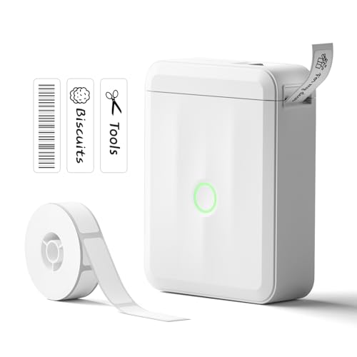 Imagem do produto NIIMBOT Máquina de etiquetar, versão atualizada D110, impressora de adesivos, com 1 rolo de papel branco para iniciantes, impressora térmica de etiquetas para escola, escritório, casa, organização
