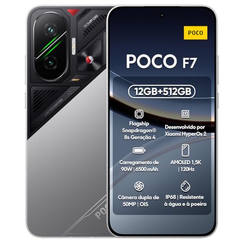 POCO F7 256GB/512GB ROM Smartphone Pantalla Flow AMOLED WQHD+ de 120Hz de 6.83", Snapdragon 8s Gen 4, 50MP Bateria 6500mAh IP68 (SILVER, 12+512GB)