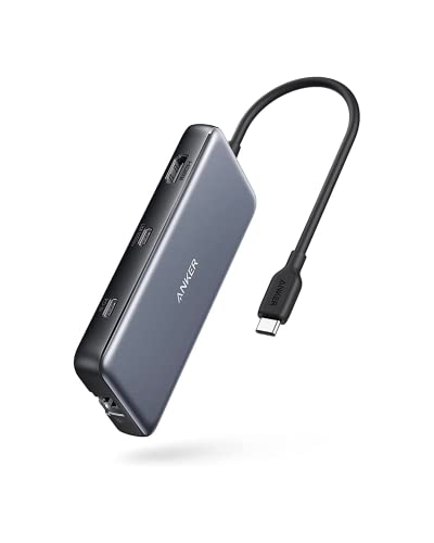 Imagem do produto Anker Hub USB-C 555 (8 em 1), com Entrega de Energia de 100W, Porta HDMI 4K 60Hz, Portas de Dados USB-C e 2 USB-A de 10Gbps, Ethernet, Leitor de Cartão microSD/SD, para MacBook Pro e mais