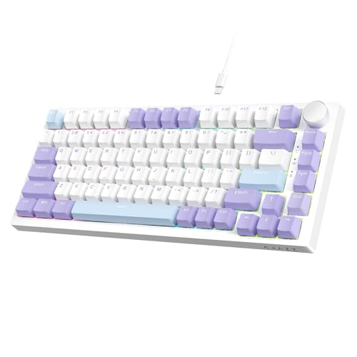 Imagem do produto ATTACK SHARK Teclado mecânico Ajazz Hot Swappable, 75% TKL RGB retroiluminado com controle de botão, espuma Poron, almofada de silicone, junta, NKRO, teclas PBT para Win/Mac, interruptor linear de sal